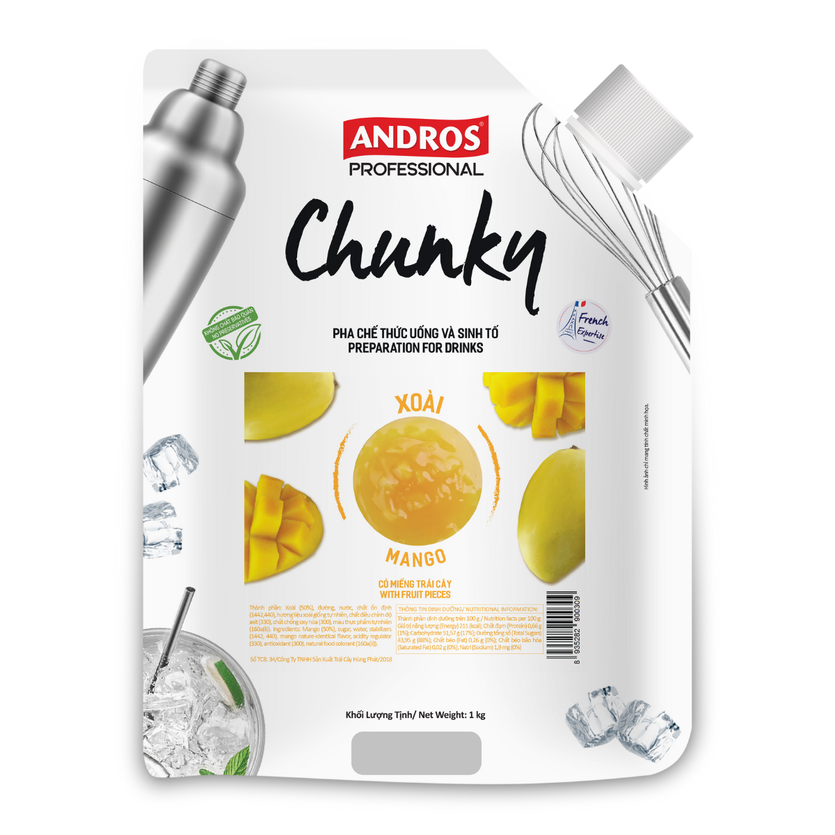 Mứt Chunky Xoài 1kg - Thùng 8 túi