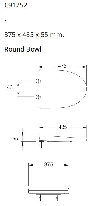 Nắp bàn cầu đóng êm COTTO C91252 | Nội Thất Gia Thành