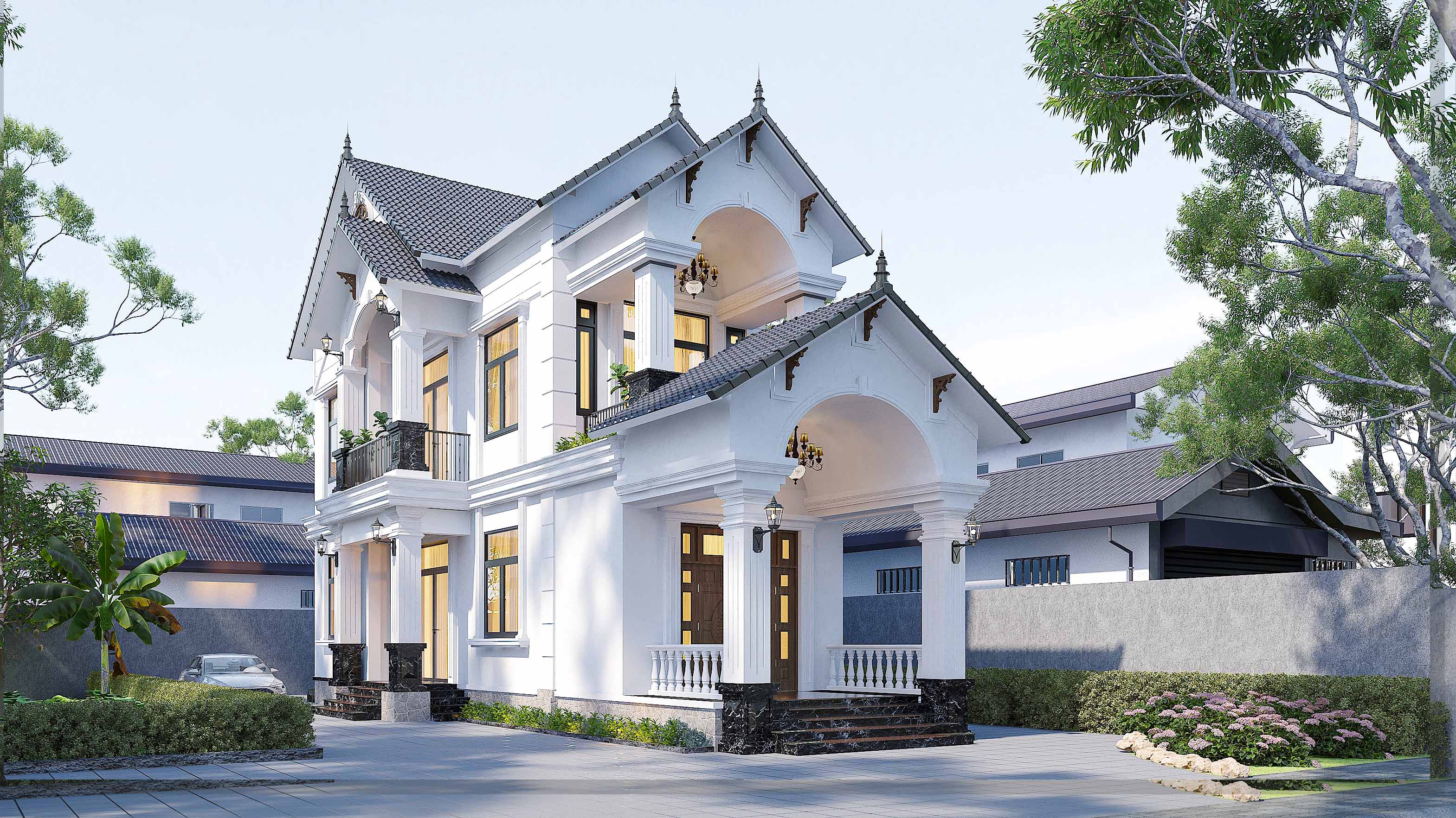 THIẾT KẾ KIẾN TRÚC BIỆT THỰ VƯỜN MÁI THÁI NAM ĐỊNH