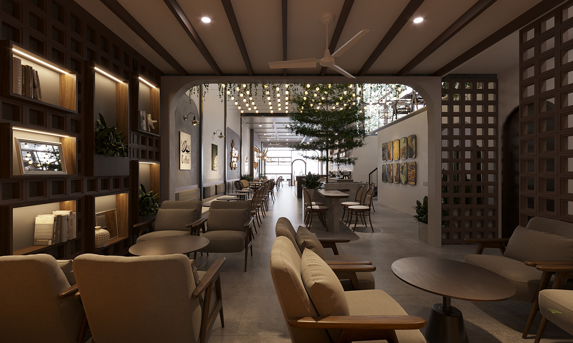 THIẾT KẾ KHÔNG GIAN NỘI THẤT H-KAFE - THANH XUÂN, HÀ NỘI