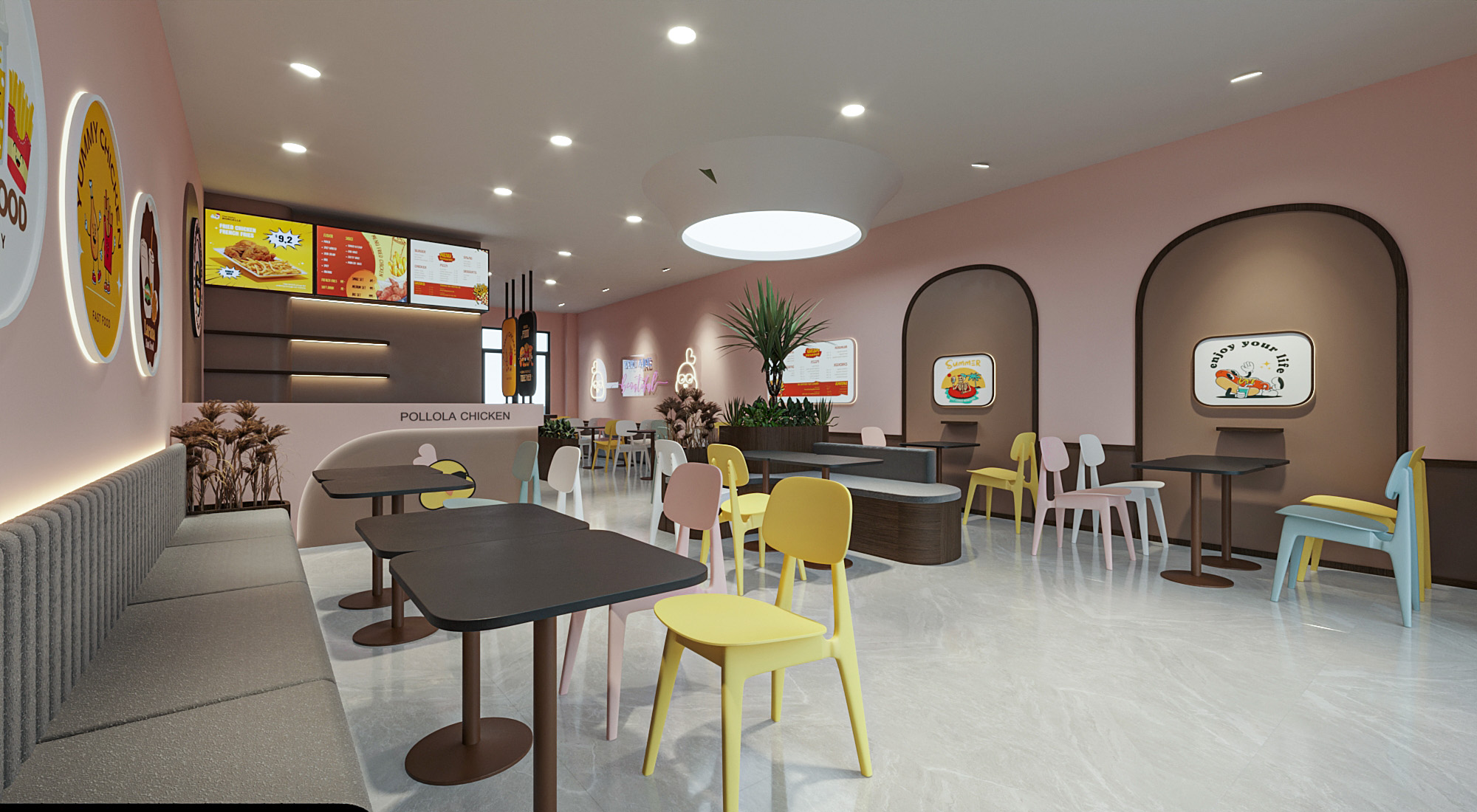 THIẾT KẾ TIỆM GÀ RÁN POLLOLA CHICKEN - VINHOME OCEAN PARK 3