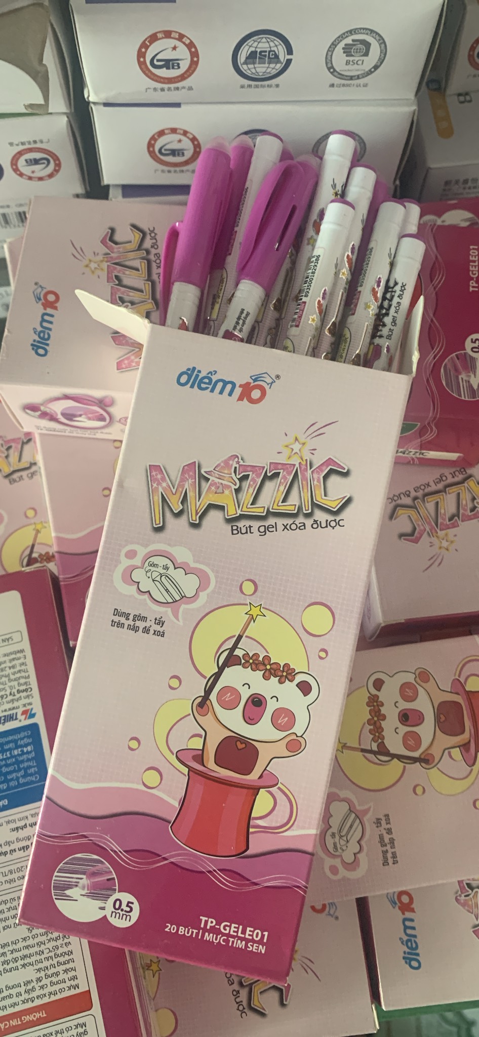 Bút GelE01 tím HS xóa được