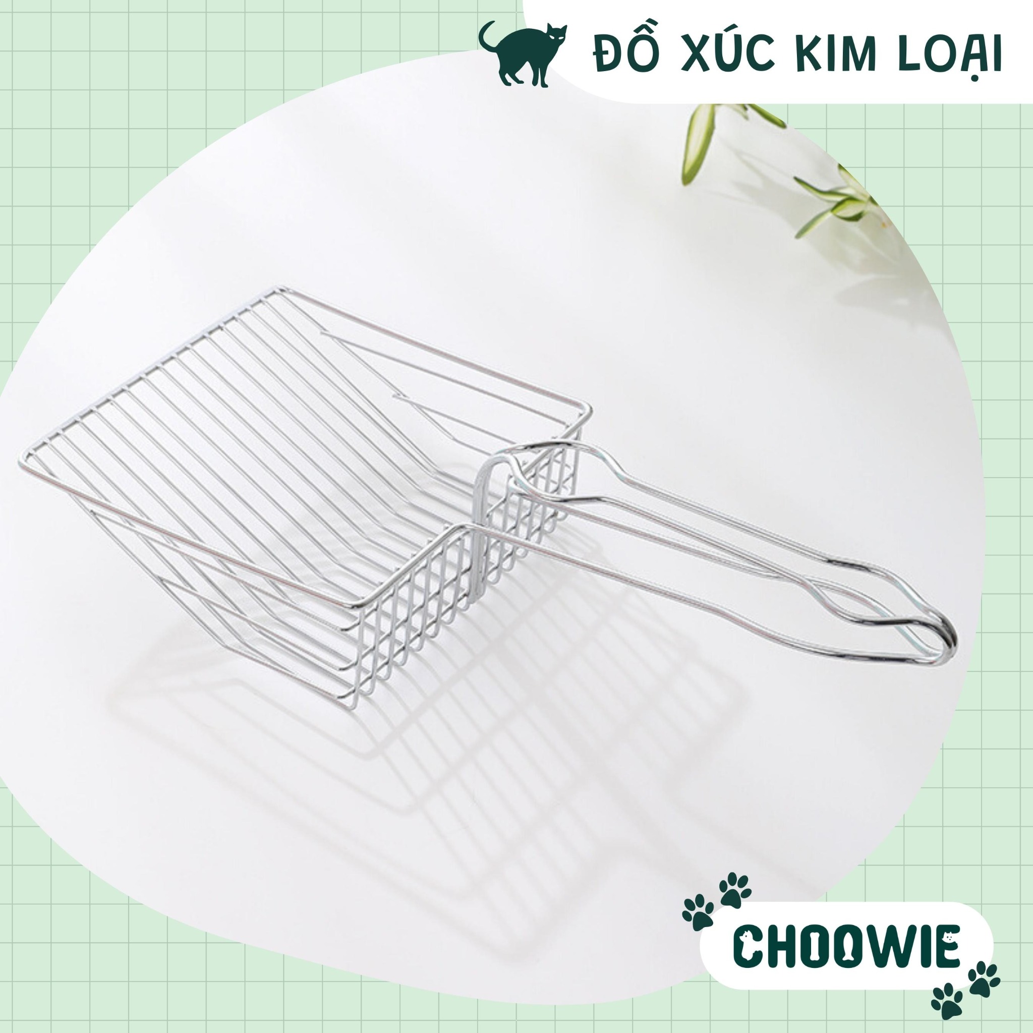 Xẻng xúc cát mèo kim loại