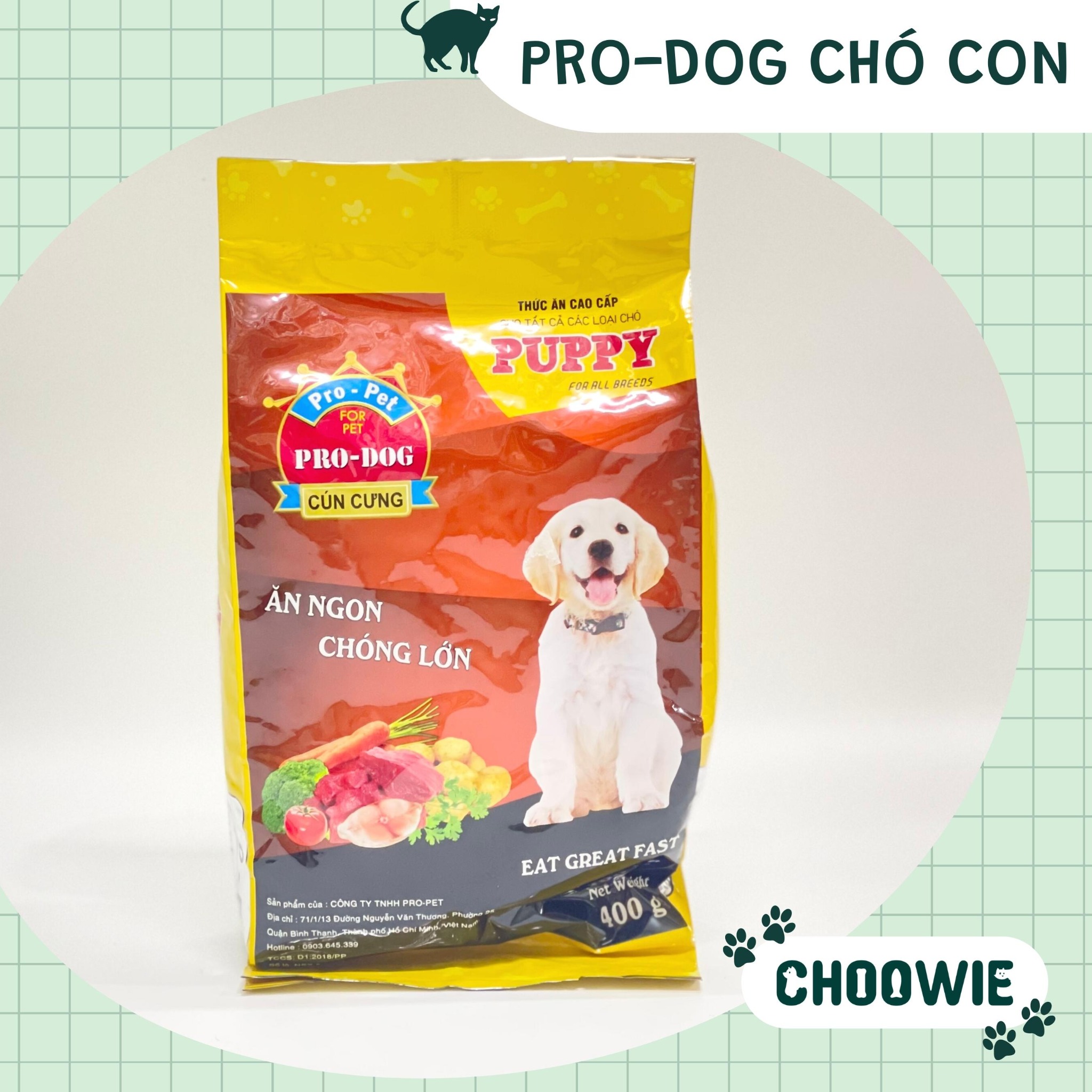Thức ăn hạt Pro-Dog Puppy cho chó 400 gram