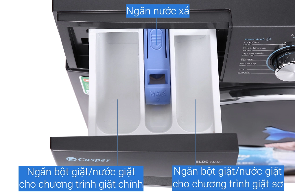 Máy giặt Casper cửa trước WF-125I140BGB 12,5kg