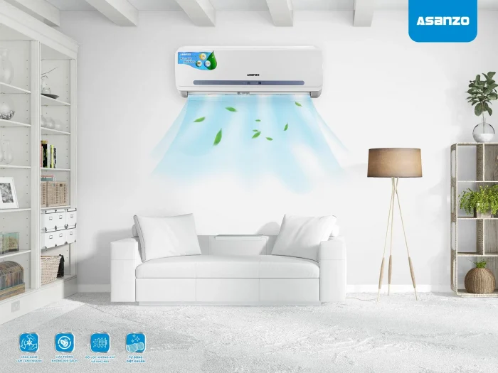 Điều hòa Asanzo ML K12A 12000BTU inverter 1 chiều