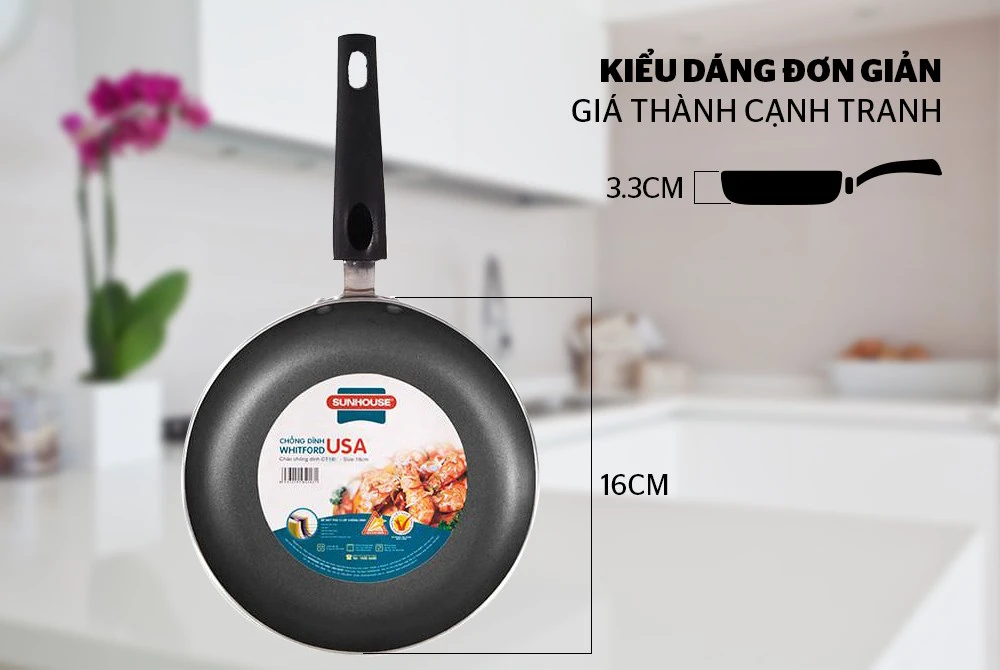 CHẢO TRƠN CHỐNG DÍNH SUNHOUSE CT16