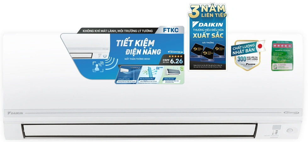 Điều hoà DAIKIN 9000 FTKC25UAVMV 1 chiều Inverter cao cấp