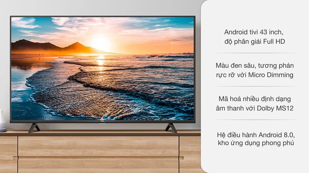Tivi TCL 43 in 43S5200 Full HD điều khiển giọng nói