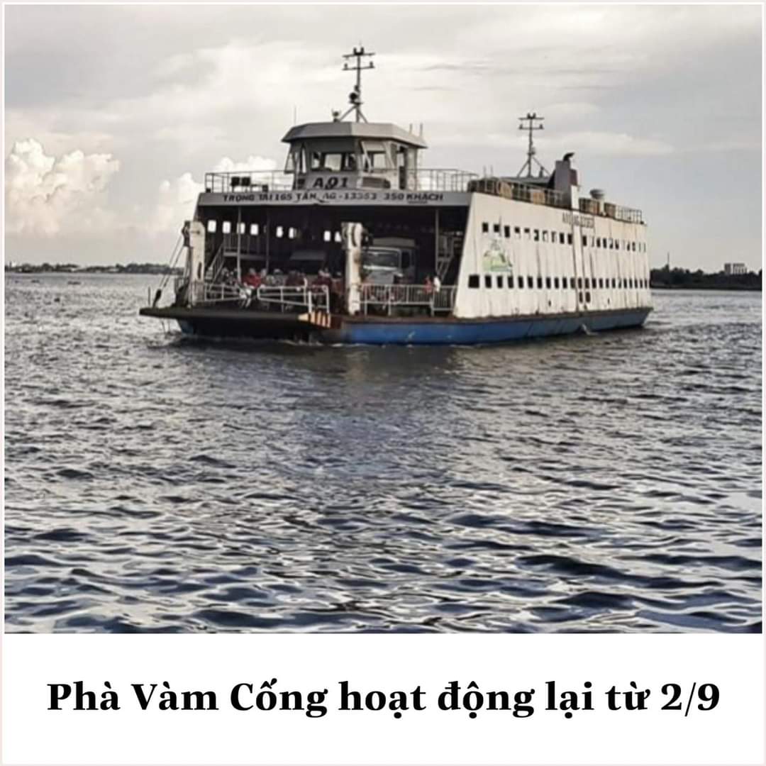 Phà Vàm Cống hoạt động lại từ 2/9