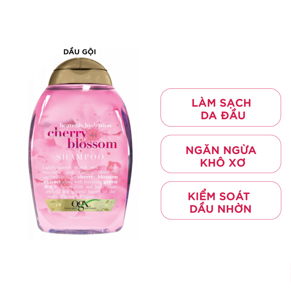 OGX Dầu gội heavenly hydration + cherry blossom shampoo 385ml (IP01)