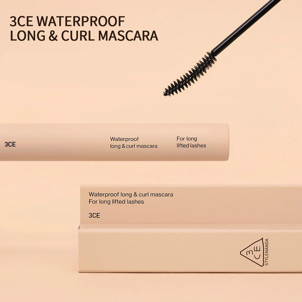 3CE Mascara Chuốt Mi Waterproof Long & Curl Mascara #Black 5.5g (IP01)