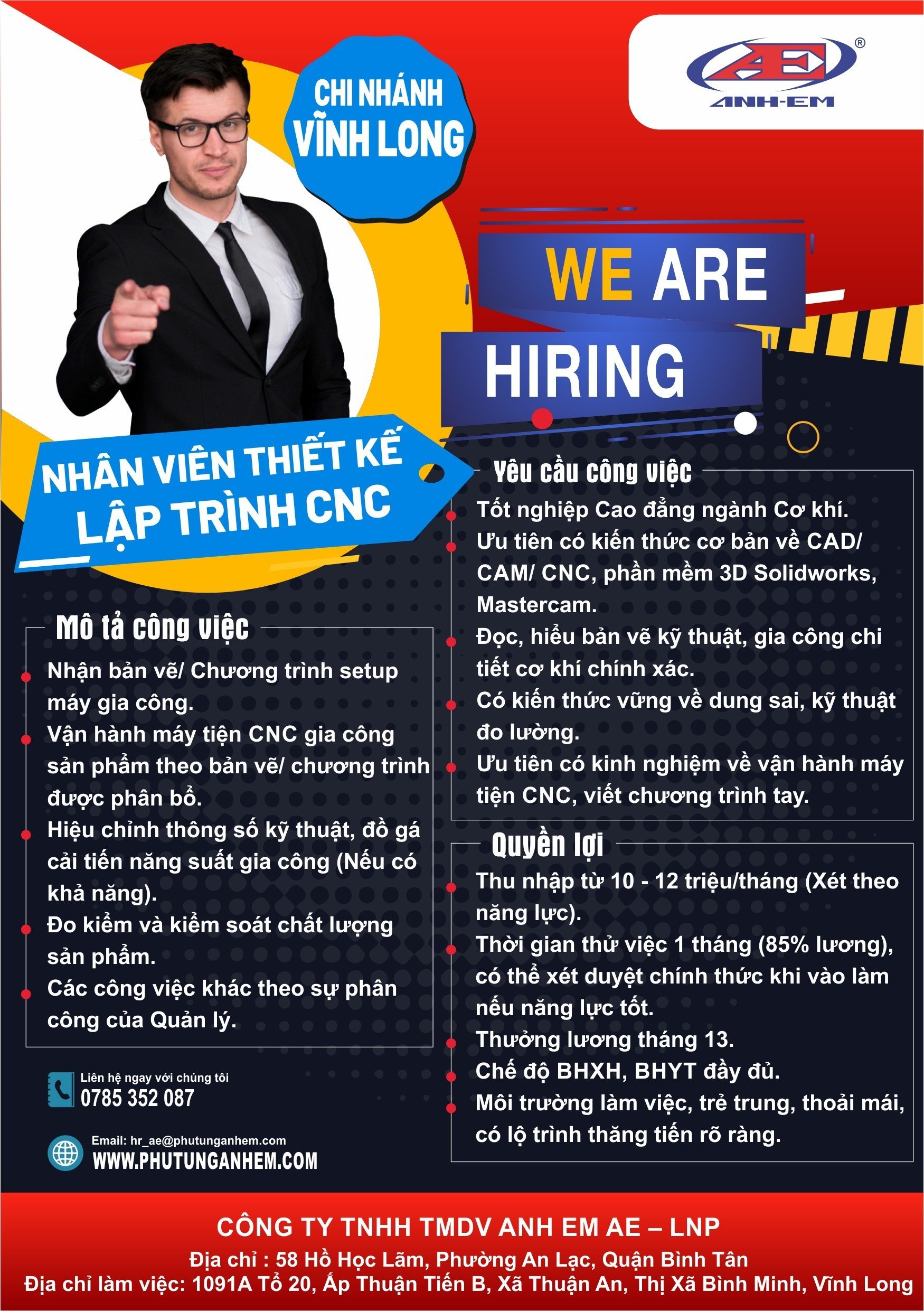 Tuyển dụng Nhân Viên Thiết Kế Lập Trình CNC