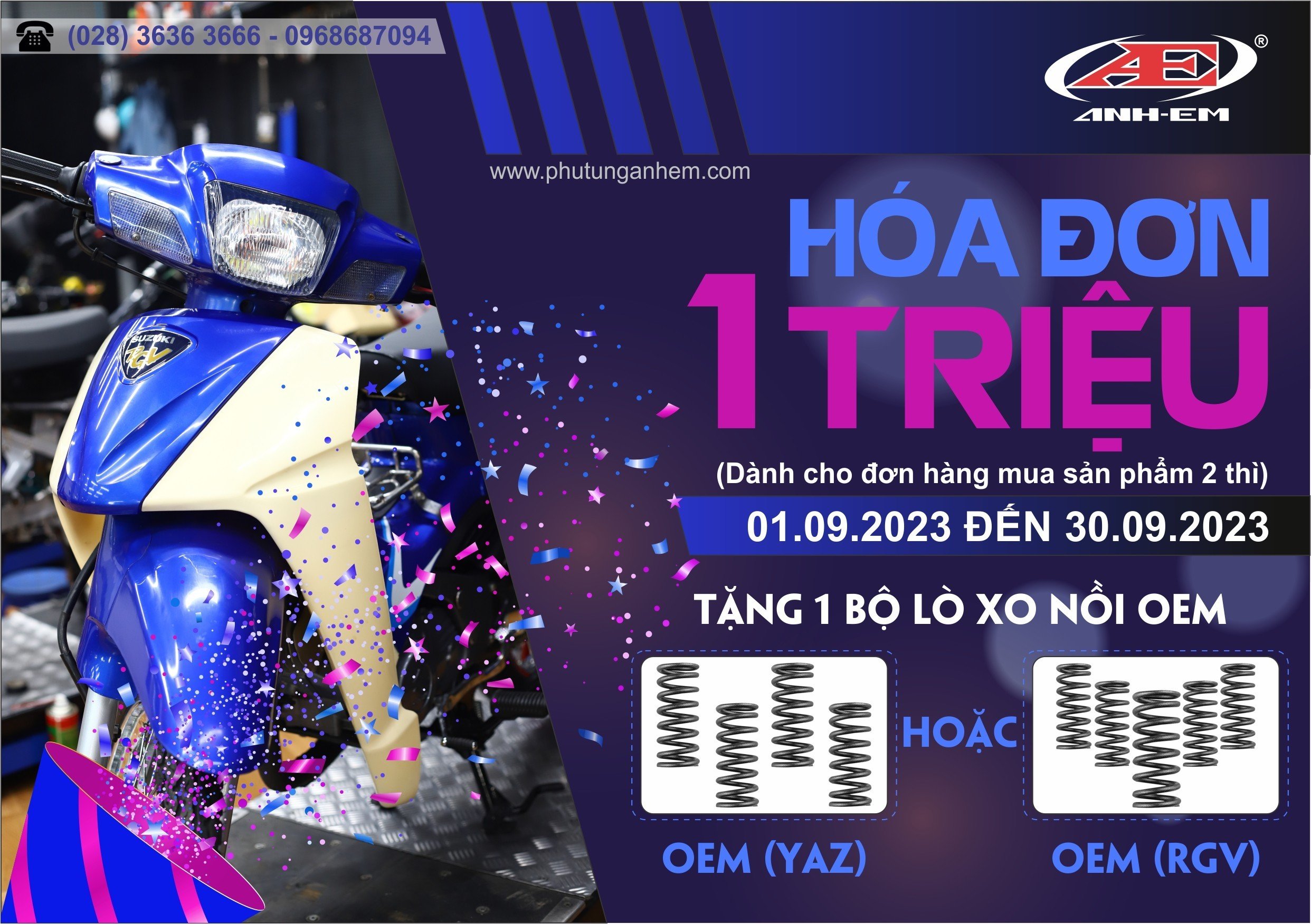 Tặng bộ lò xo nồi Yaz hoặc RGV cho đơn hàng từ 1 triệu