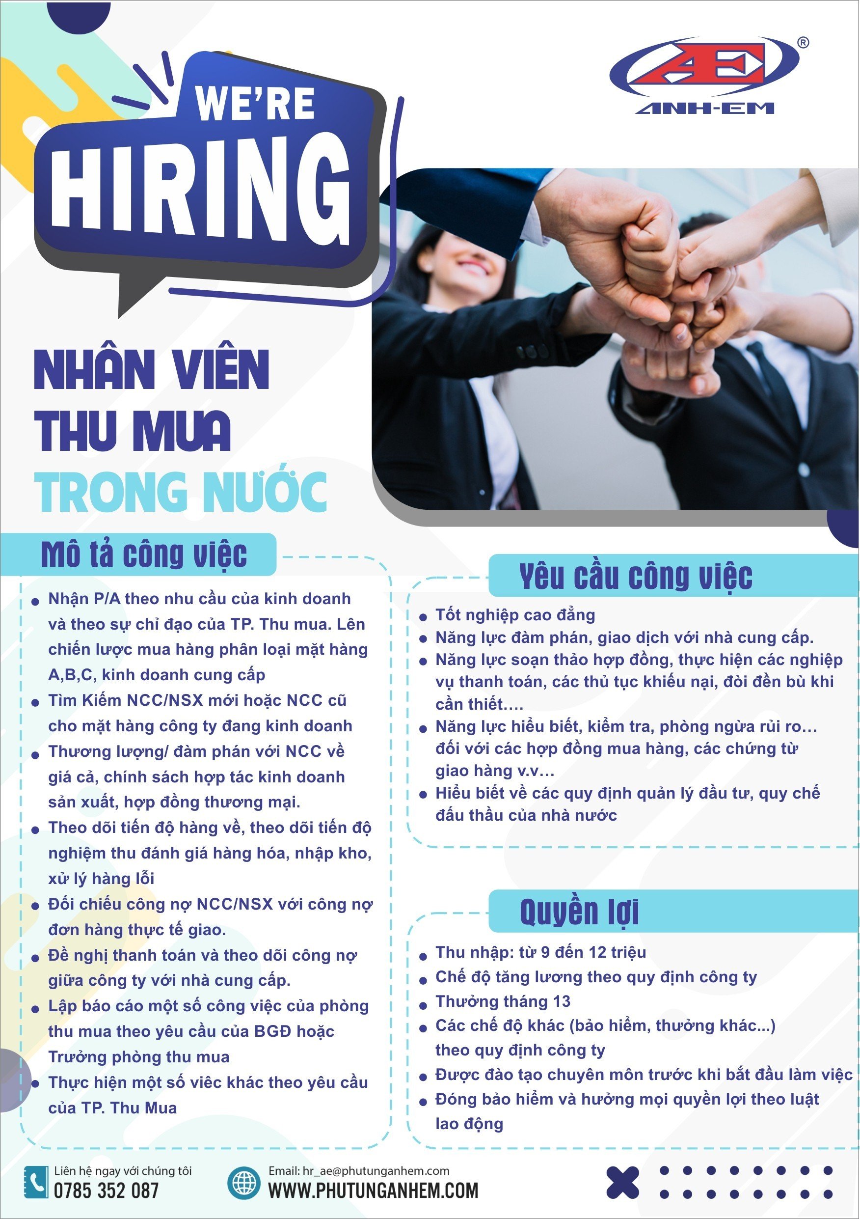Tuyển Dụng Nhân Viên Thu Mua Trong Nước