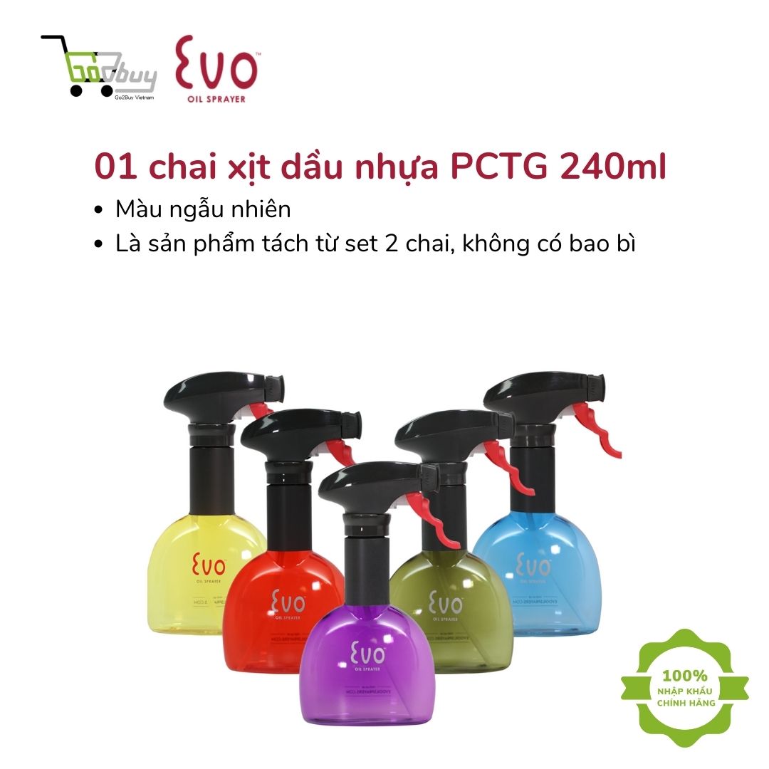 Set 2 bình xịt dầu 240ml Evo Oil Sprayer (Mỹ) | Nhựa PCTG