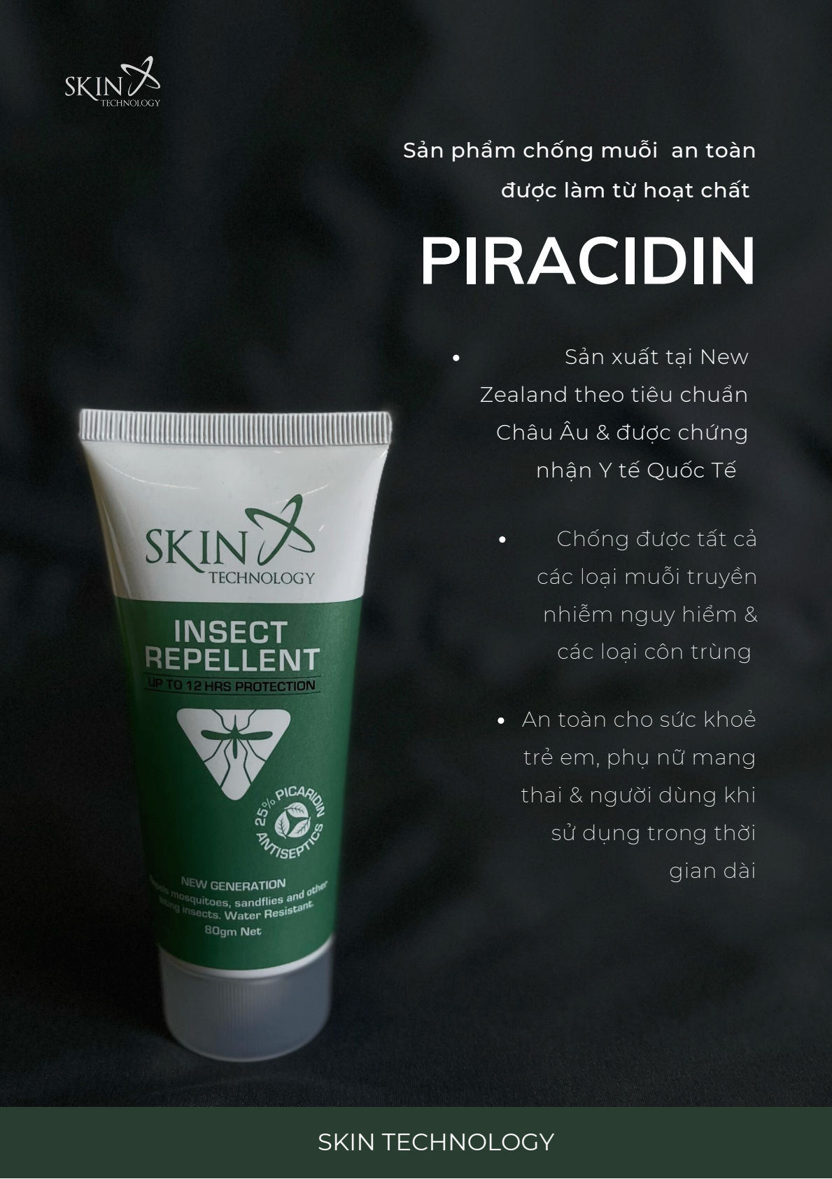 [Không hộp] Chai lăn chống muỗi và côn trùng từ New Zealand 25% Picaridin 60ml | Skin Technology