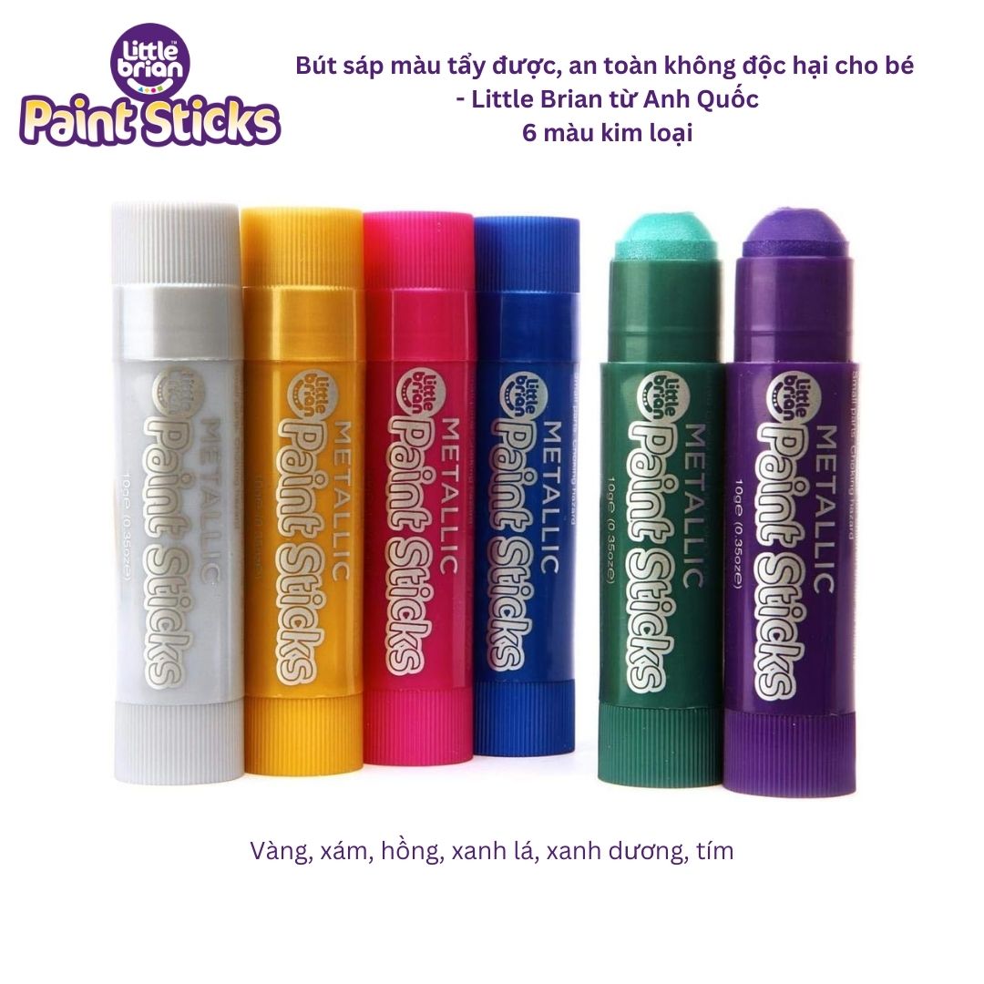 [TỔNG HỢP] Bút sáp màu an toàn, tẩy được Little Brian - Size Cơ Bản (Nhập khẩu UK)
