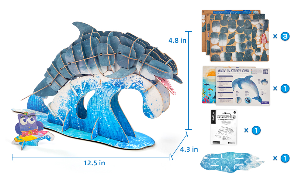 Bộ xếp mô hình 3D cử động được_Cá heo