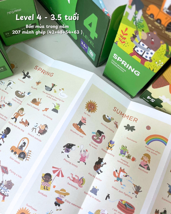 Bộ đồ chơi xếp hình 7 cấp độ - Cấp độ 4: Bốn mùa trong năm
