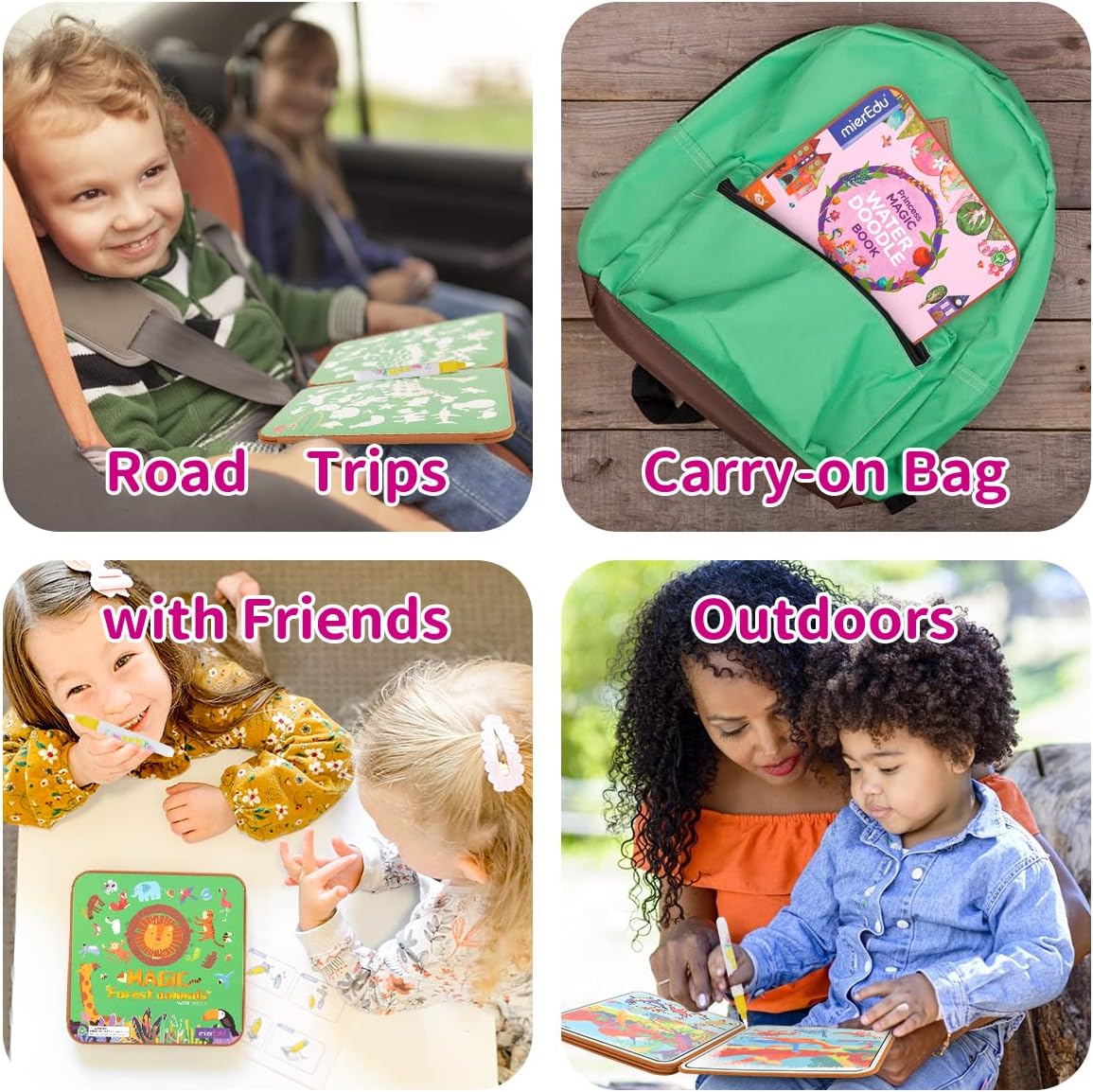 Sách tô màu nước ma thuật _ Động vật rừng xanh (chính hãng Úc)