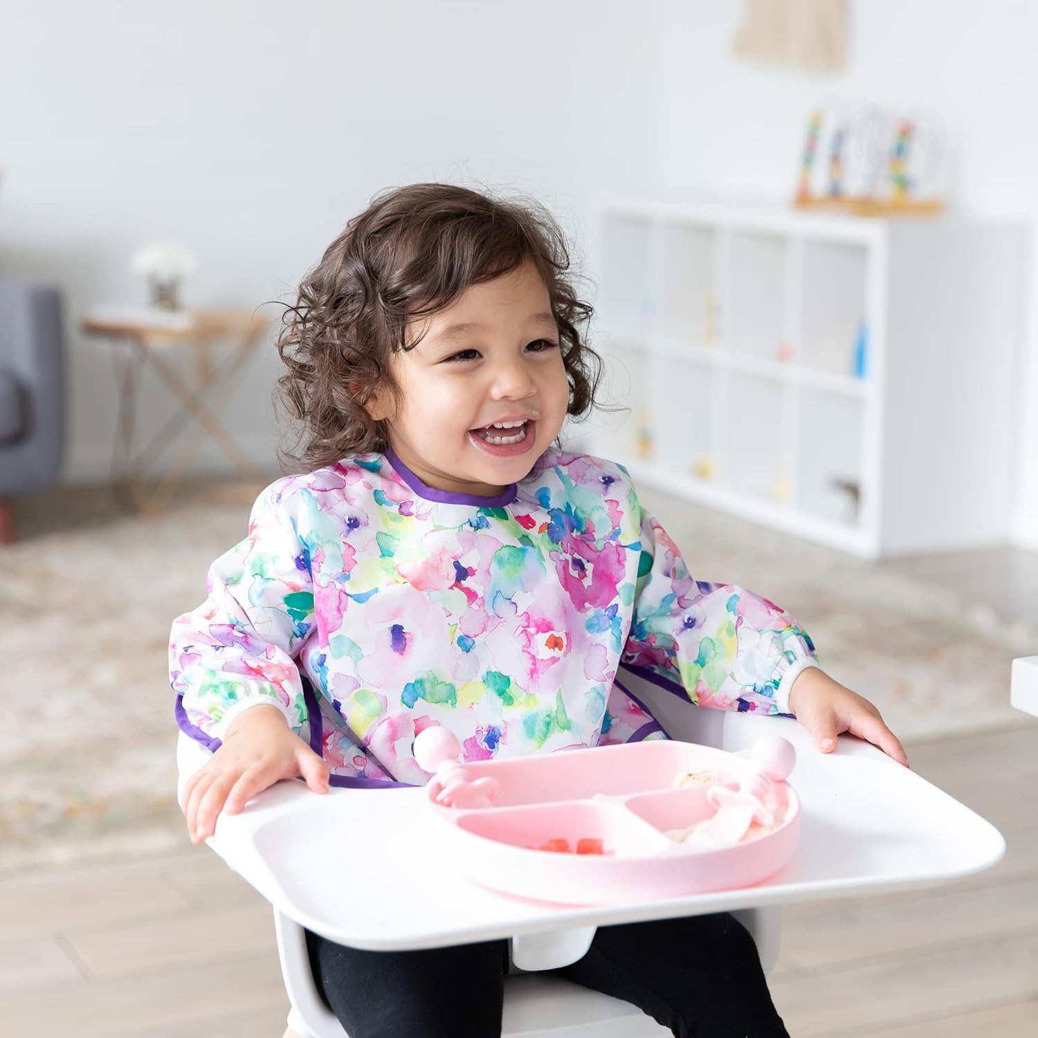 Áo yếm ăn dặm tay dài chống nước Bumkins