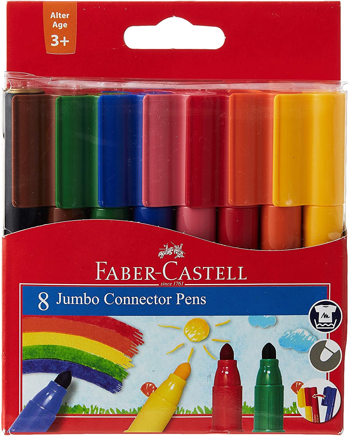 Bút lông màu connector jumbo - 8 màu Faber-Castell