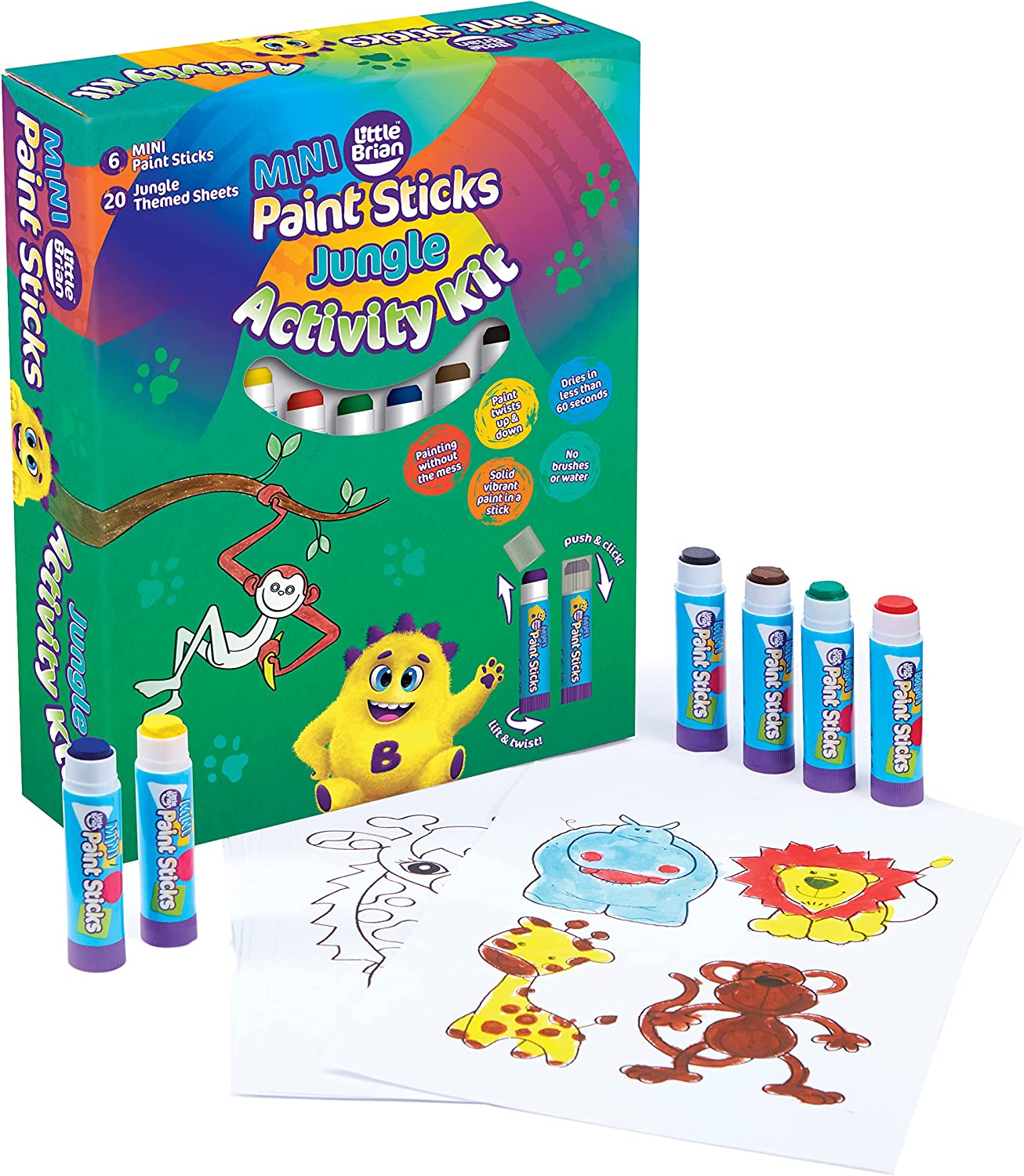 Bộ vẽ tranh - gồm 6 bút sáp màu mini Little brian và tranh tô.