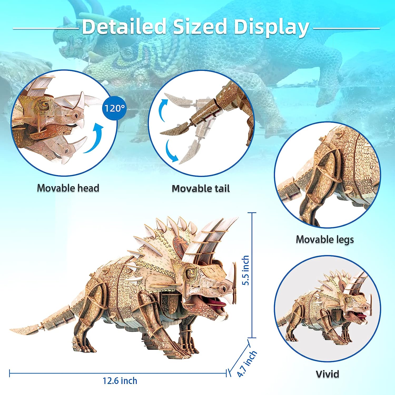Bộ xếp mô hình 3D_ Khủng Long Ba Sừng