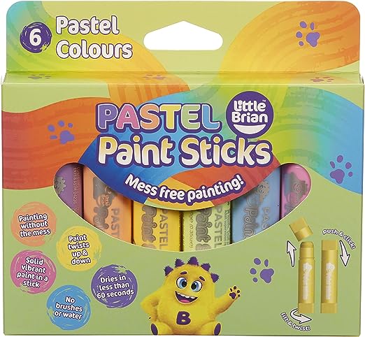 Bút sáp màu an toàn, dễ tẩy Little Brian - 6 màu pastel