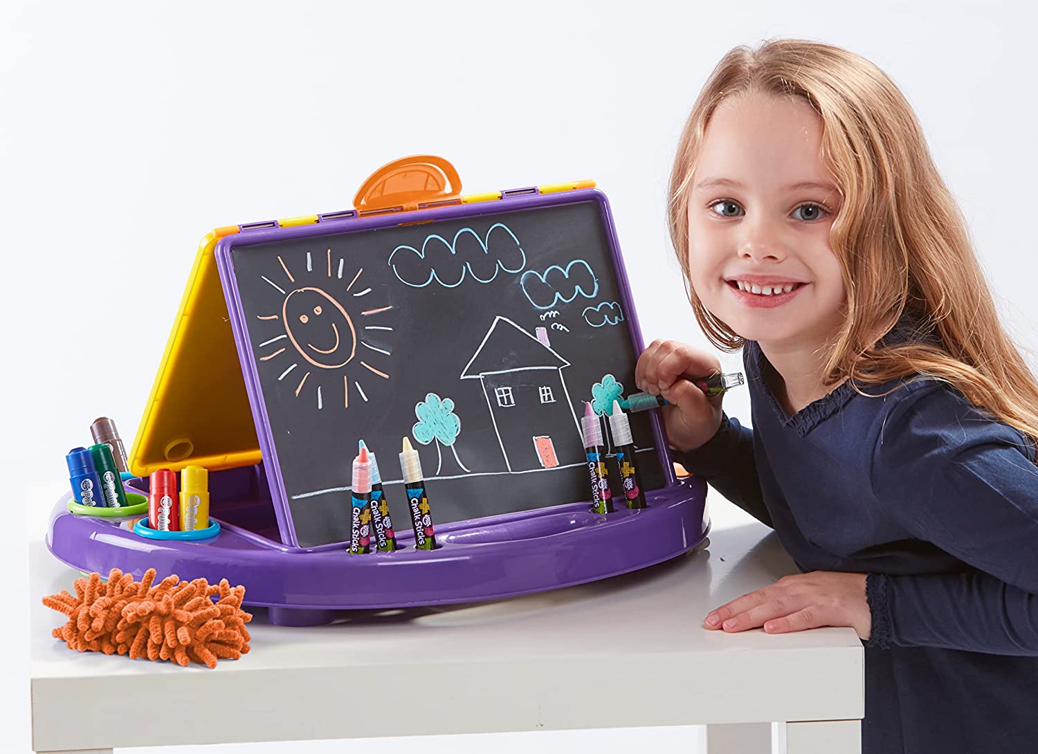 Bảng vẽ 2 in1 Little Brian (gồm bảng trắng, bảng đen và màu vẽ)