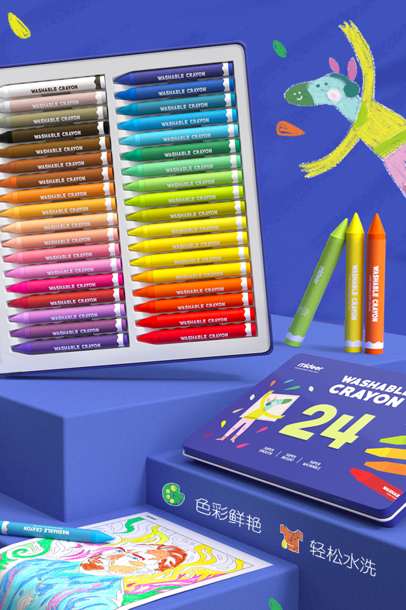 Bút sáp 24 màu Mideer MD4116