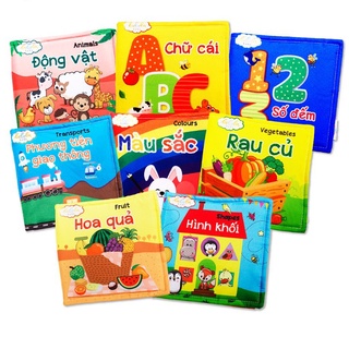 Sách vải chủ đề Hoa quả - Loại đơn giản ko có chi tiết tương tác - cho bé 0-2 tuổi