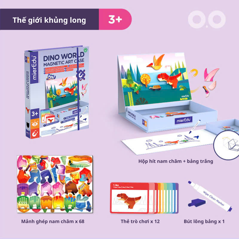 Hộp ghép hình sáng tạo cùng nam châm _ Thế giới khủng long