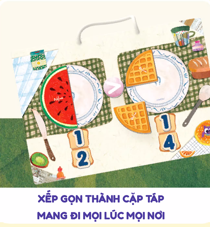 Bảng xếp hình nam châm toán học _ Phân số