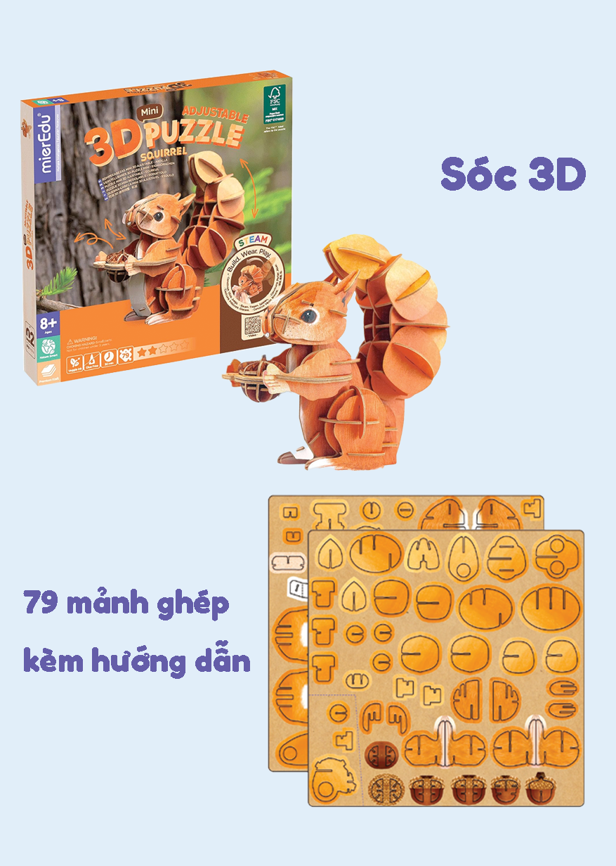Bộ Xếp Hình 3D Mini – Sóc