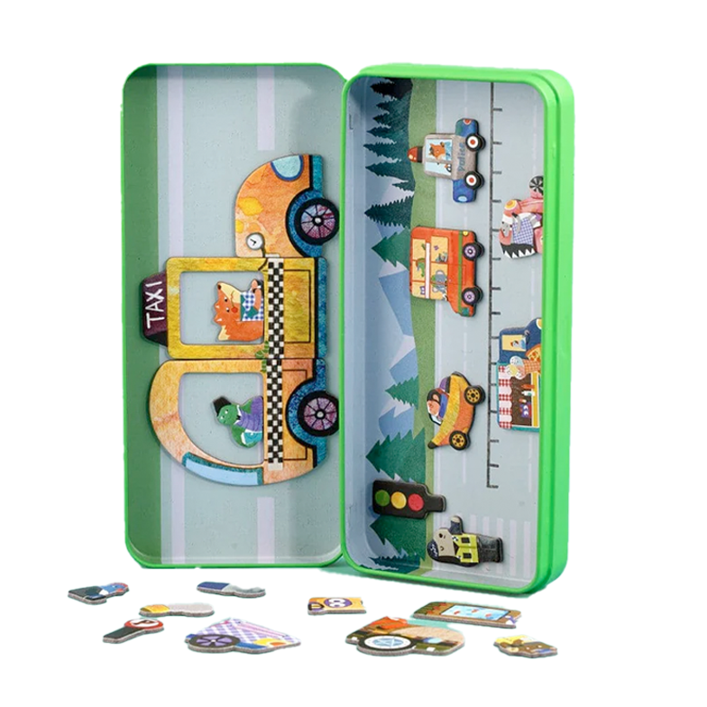 Hộp bút kèm mảnh ghép nam châm _ Xe hơi