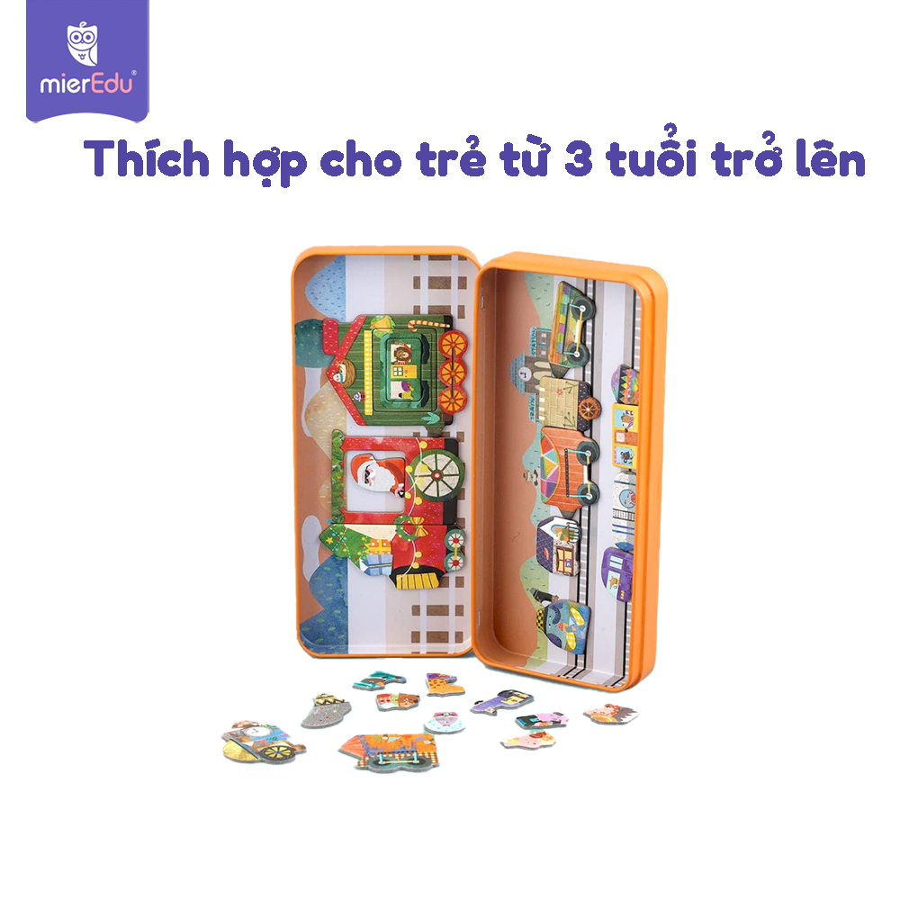 Hộp bút kèm mảnh ghép nam châm _ Xe lửa