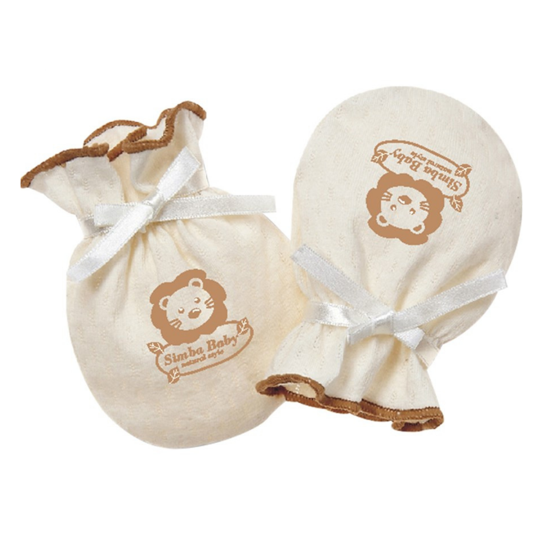 Bao tay sơ sinh cột dây vải bông hữu cơ (Organic)