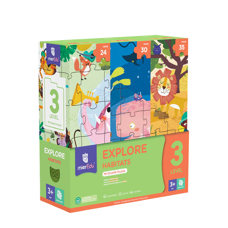 Bộ đồ chơi xếp hình 7 cấp độ - Cấp độ 3: Môi trường sống của động vật