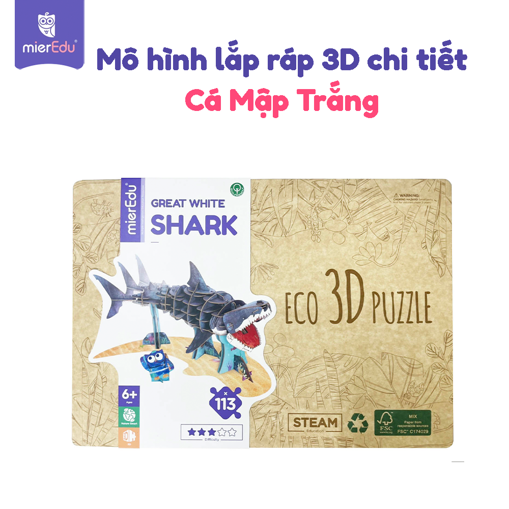 Bộ xếp mô hình 3D chi tiết mierEdu -Các loài cá to lớn ngoài đại dương