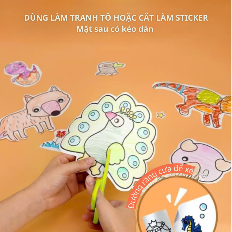 Cuộn tranh tô màu 3m theo chủ đề _Khủng long