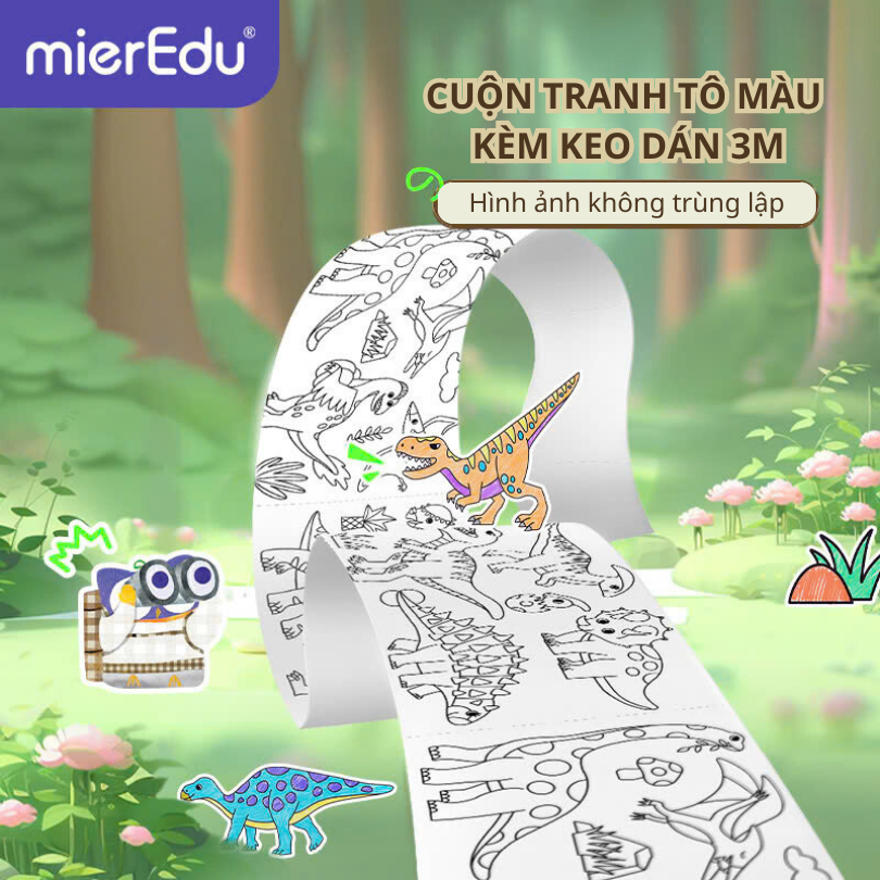Tranh tô khổng lồ 3m mierEdu, dán được mọi nơi nhưng không lo bị dính keo (Combo 4)