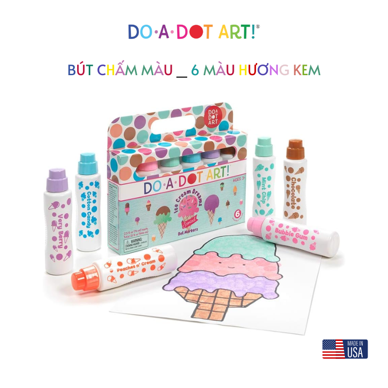 Bút chấm màu, an toàn cho bé - Do A Dot Art - 6 màu vị kem
