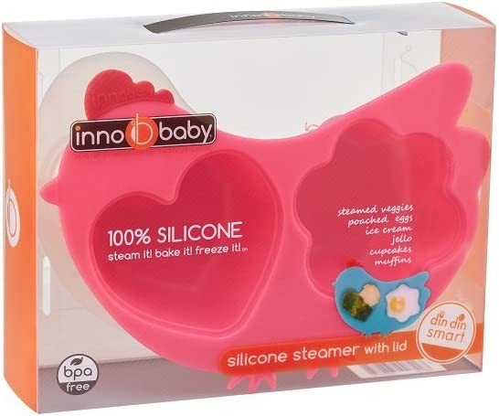Khay hấp hình con gà Hồng - innobaby từ Hàn Quốc | Din Din SMART Silicone Chicken Steamer