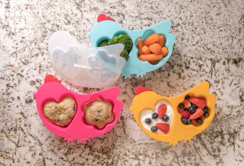 Khay hấp hình con gà Hồng - innobaby từ Hàn Quốc | Din Din SMART Silicone Chicken Steamer