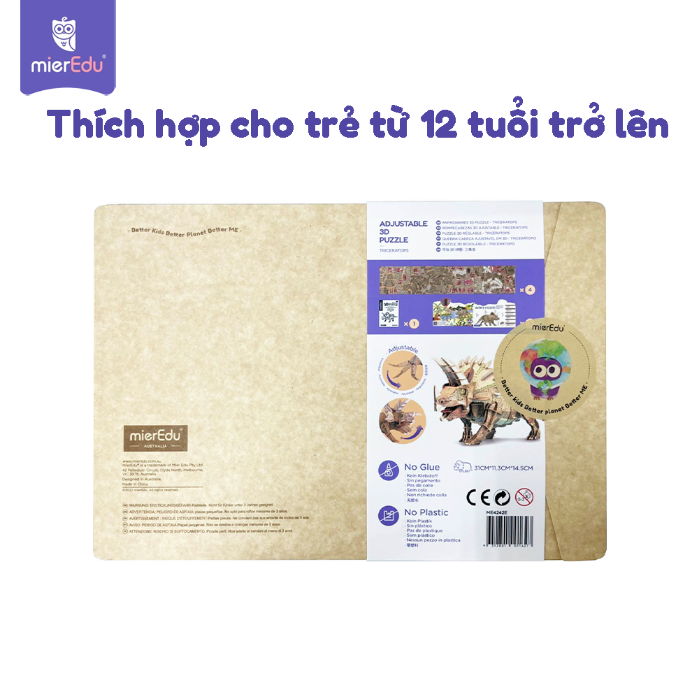 Bộ lắp ráp mô hình 3D chi tiết mierEdu - Thế giới khủng long