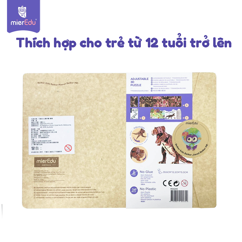 Bộ lắp ráp mô hình 3D chi tiết mierEdu - Thế giới khủng long