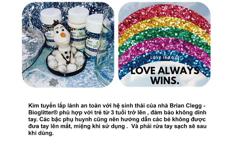 Kim tuyến thân thiện với môi trường Bio - Biodegradable Glitter (Brian Clegg -Anh quốc)