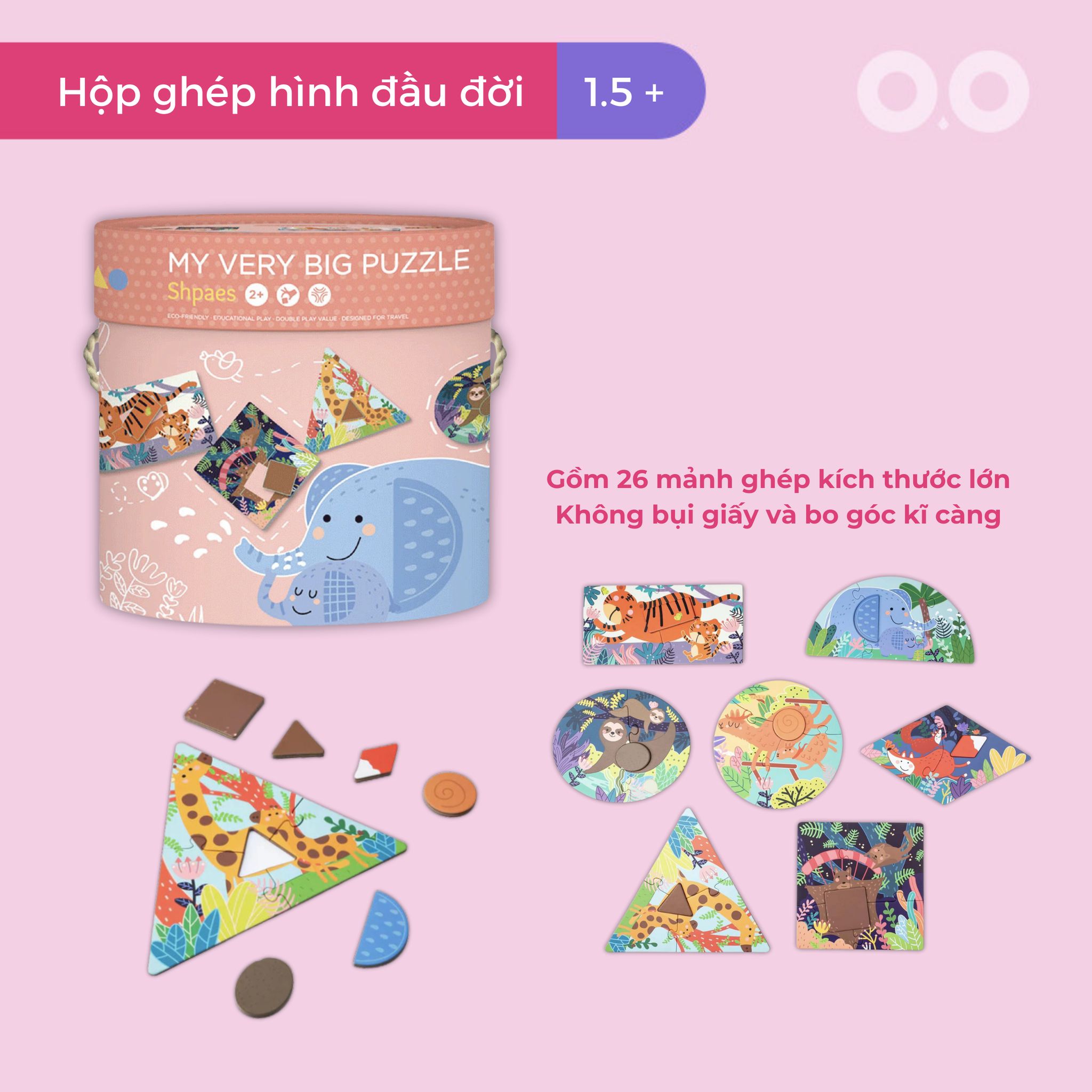 Hộp đồ chơi xếp hình đầu đời – Chủ đề Hình học/ tình mẫu tử